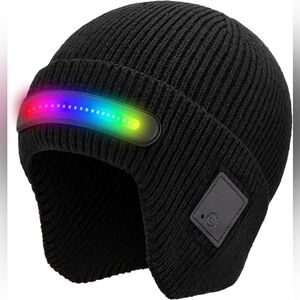 LED Light-Up Black Beanie